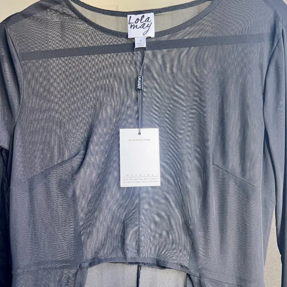 NWT Lola May Mesh Dip Hem Top (ASOS) - Size 8/M - Picture 4 of 8